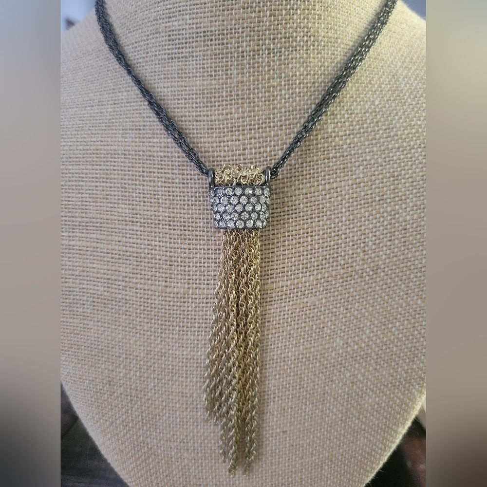Elegant Gold and Silver Tassel Necklace